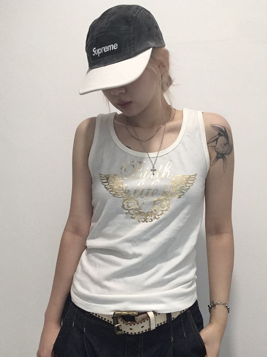 jpn vintage y2k 프린팅 슬리브리스 상품이미지2