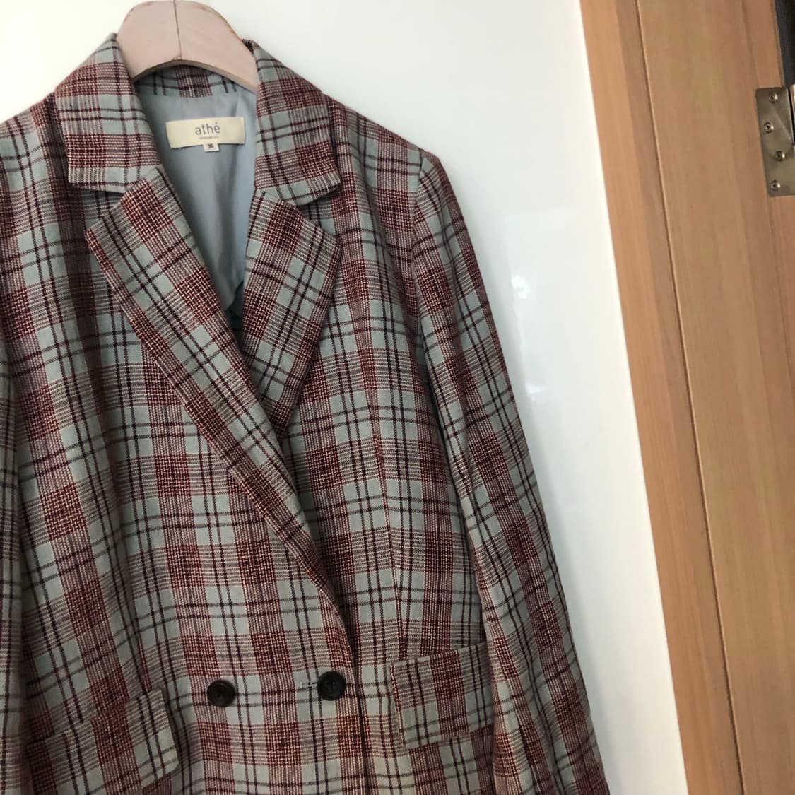 바네사브루노 아떼 린넨100 체크 민트 하프 자켓 하객룩 올드머니룩 출근 상품이미지5