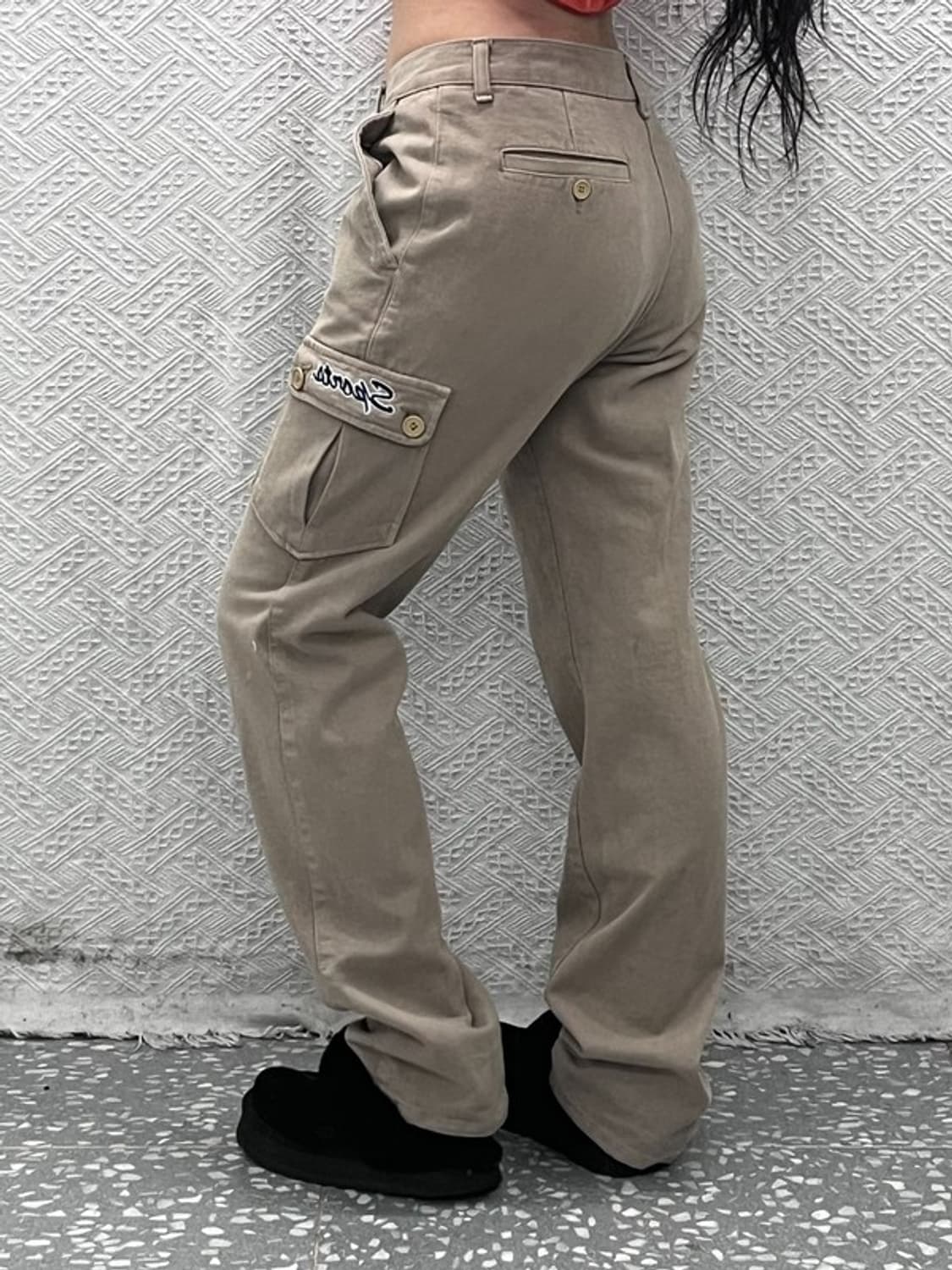 베티붑 빈티지 키치 자수패치 카고팬츠 면바지 27인치 C09527 상품이미지2