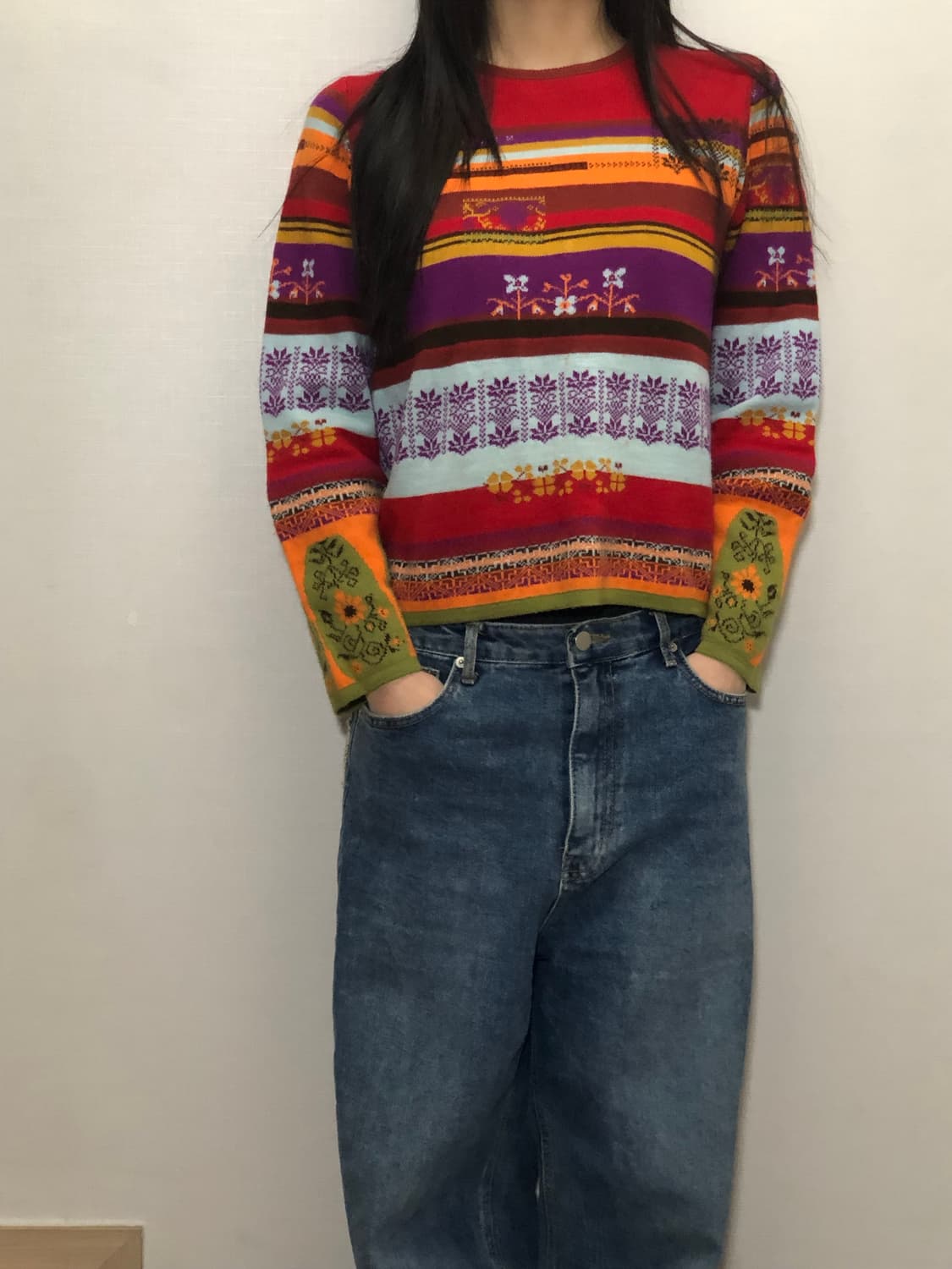 빈티지 레드 히피 니트 상품이미지8