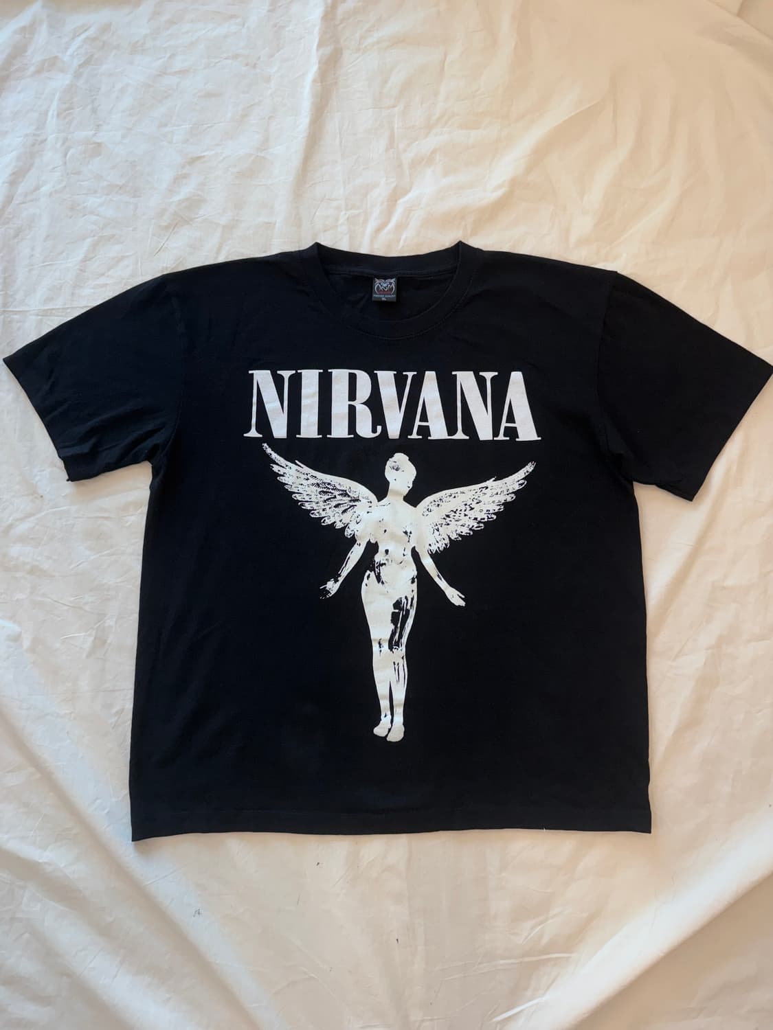 Nirvana In Utero 엔젤 프린트 밴드 티셔츠 상품이미지1