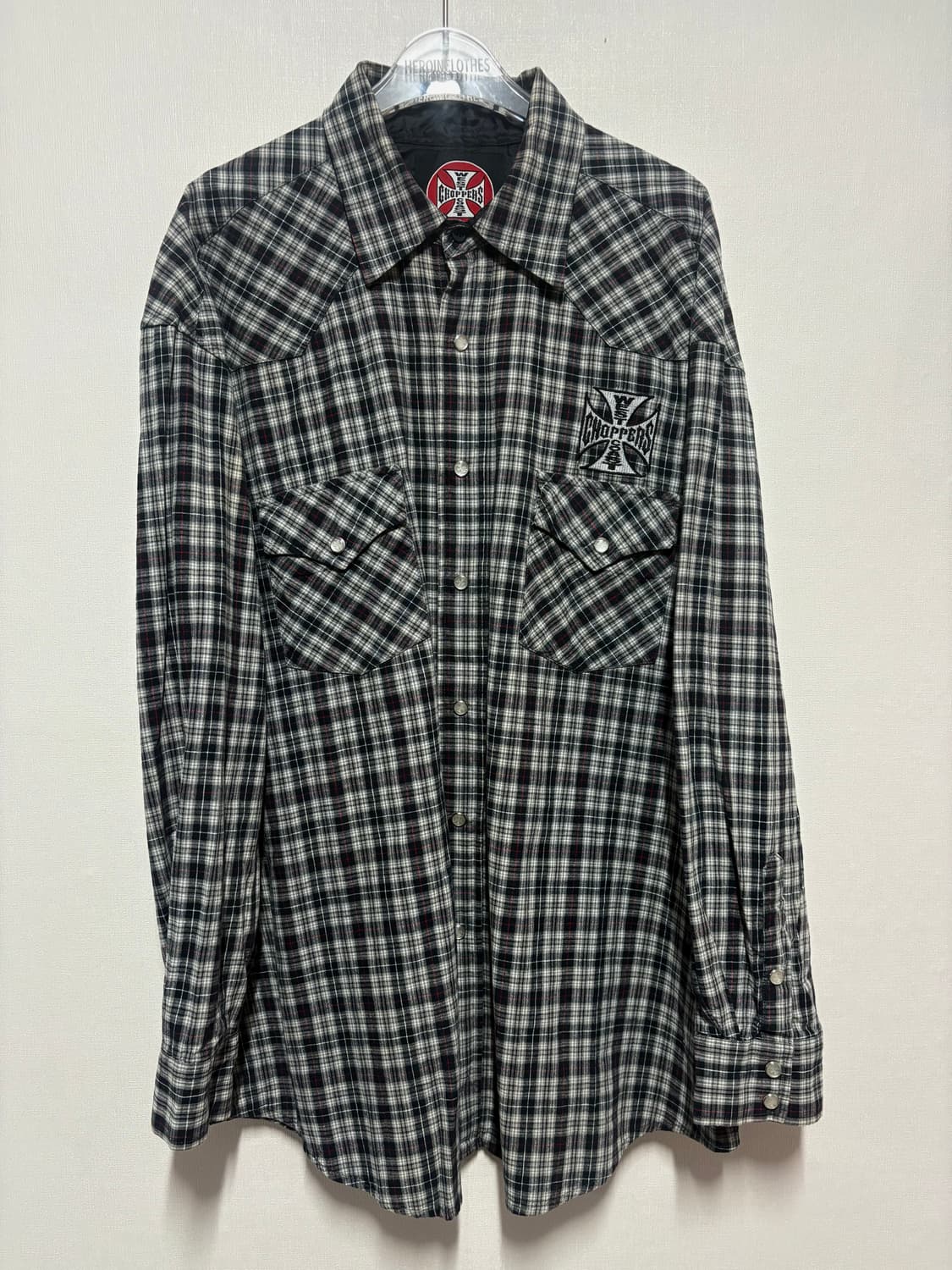 [XL] 90's West Coast Choppers 웨스턴 체크셔츠 상품이미지1