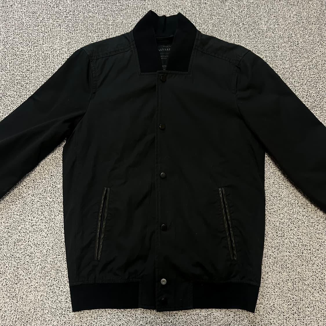 AllSaints Minimal black Varsity Jacket 상품이미지3