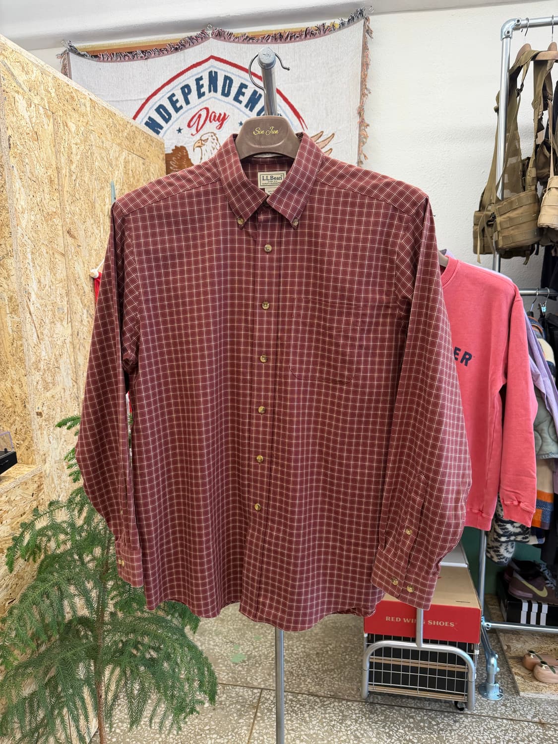 엘엘빈 링클프리 체크 셔츠 상품이미지1