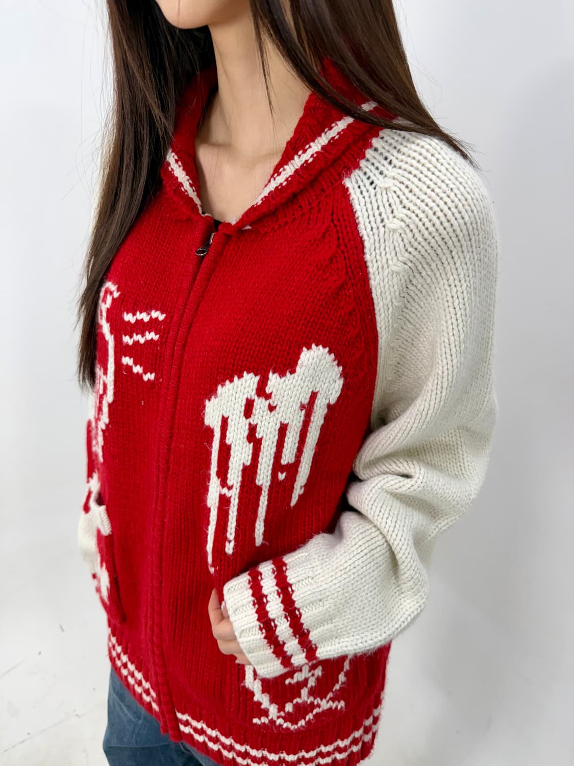 빈티지 니트 집업 상품이미지2