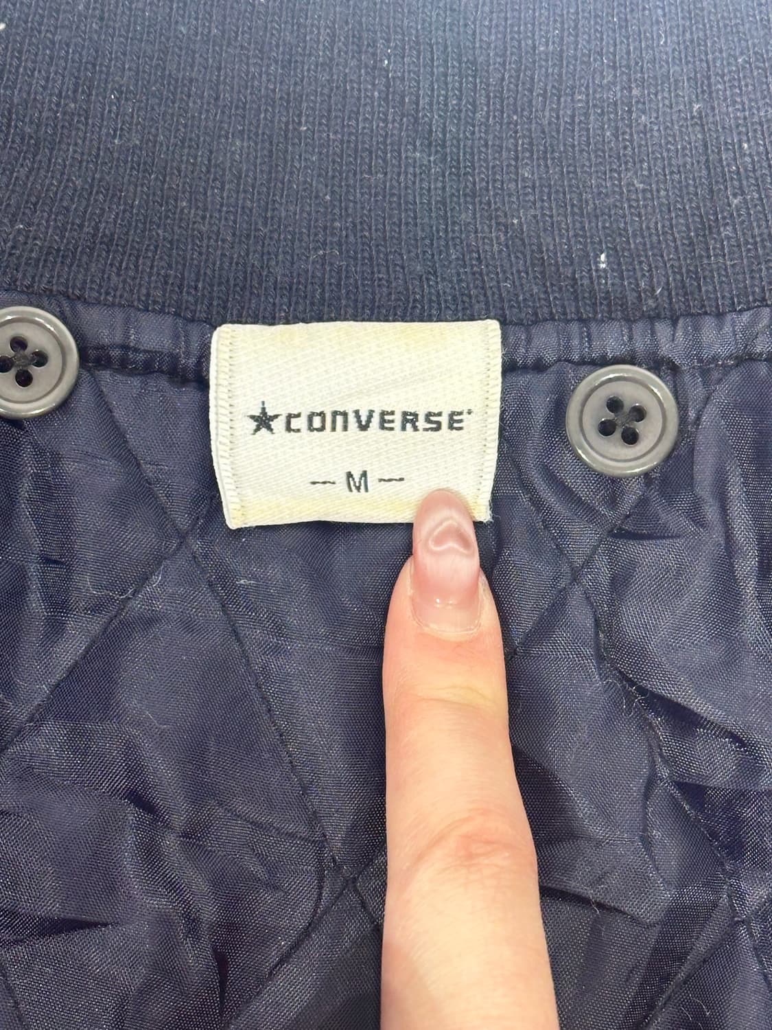 컨버스 네이비 올드스쿨 누빔 바시티 자켓 스타디움 점퍼 M 상품이미지7