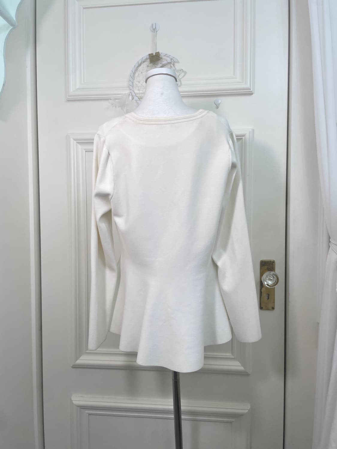 ivory v-neck flare cardigan&lace cotton 상품이미지3