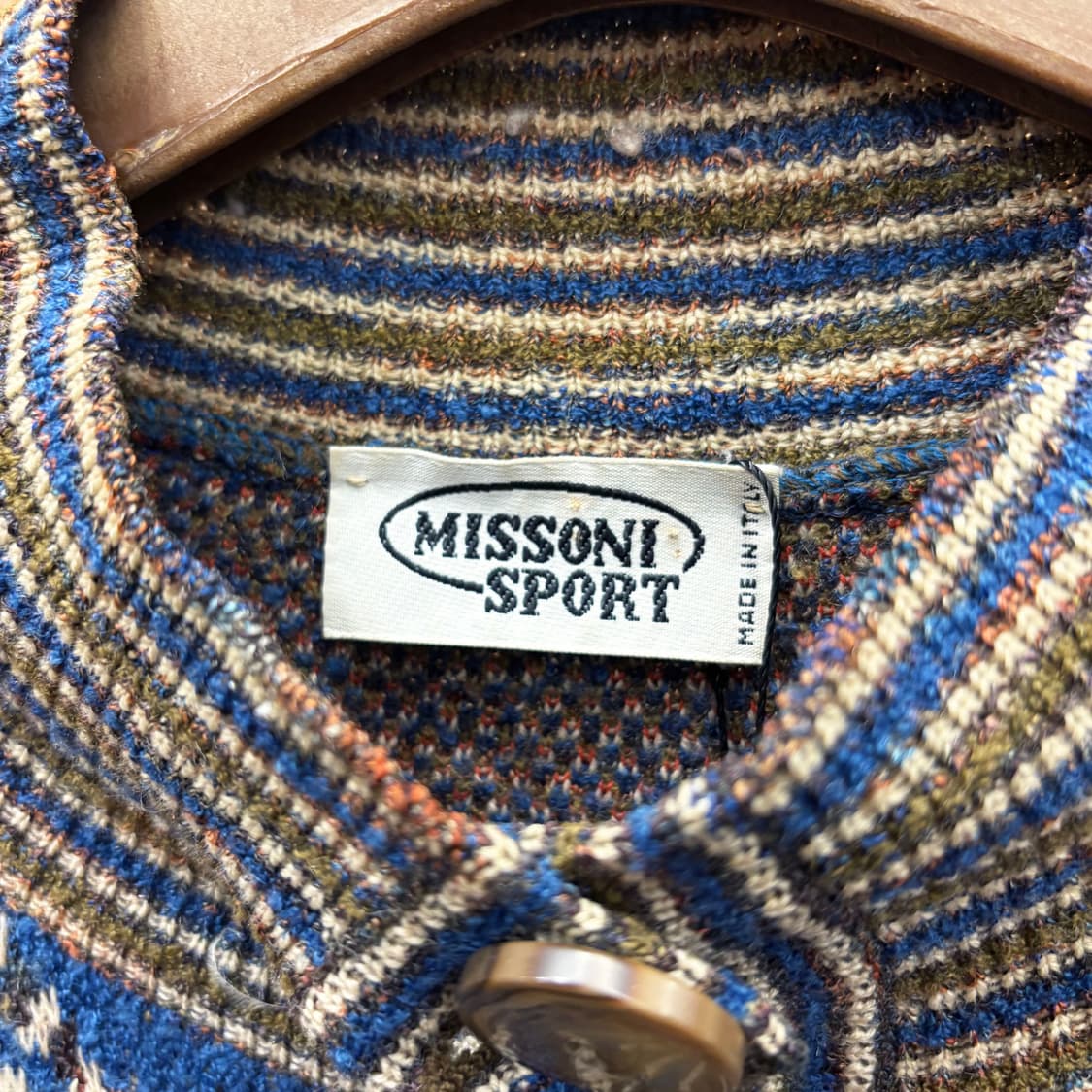 미쏘니 스포츠 니트 자켓 에스닉 패턴 패치 포켓 아티스틱 디테일 블루 상품이미지7