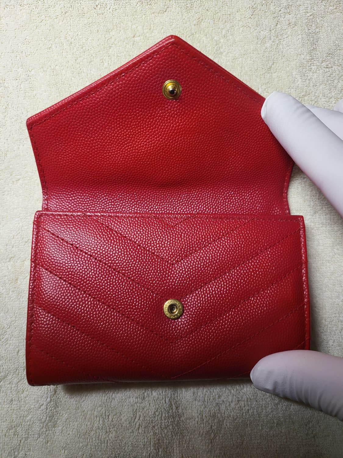 생로랑 마틀라세 반지갑 레드금장 상품이미지4