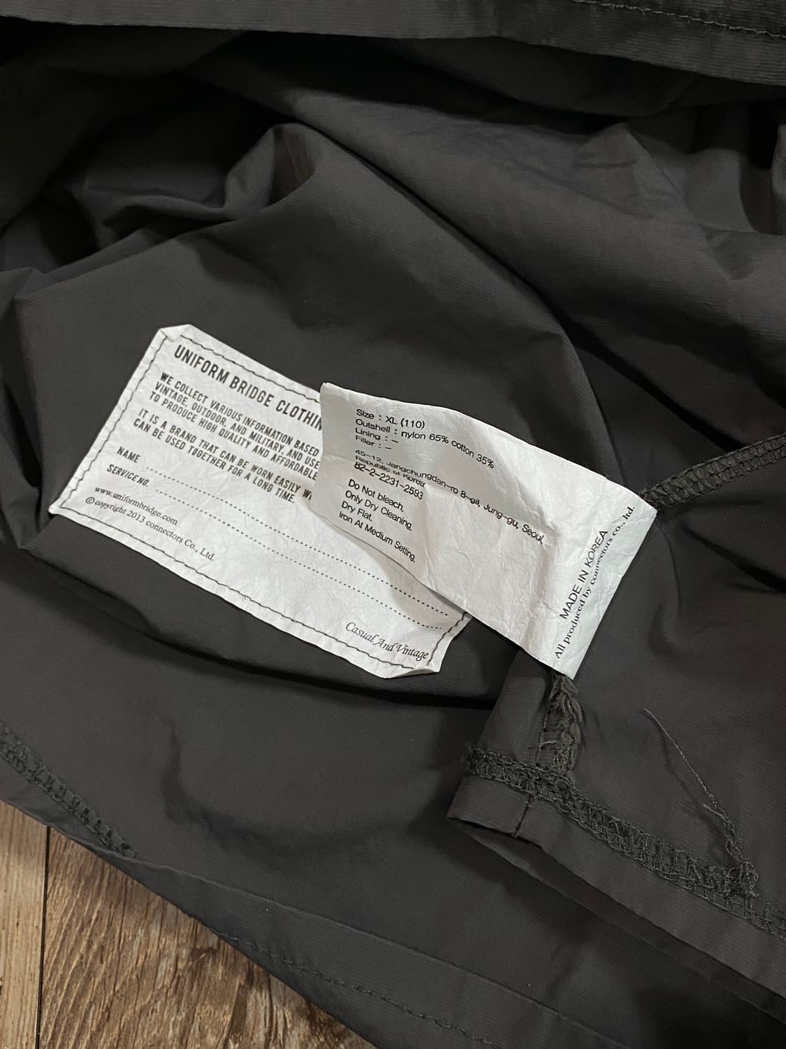 유니폼브릿지 가먼트다이 롱슬리브 나일론 셔츠 그레이 XL 상품이미지7