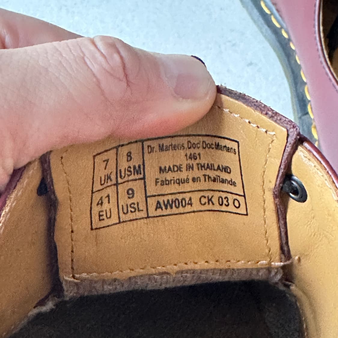 닥터마틴 1461 체리레드 3홀 UK7 상품이미지5