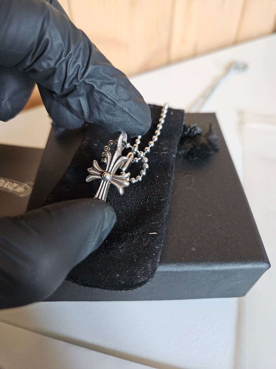 [한스룸 풀구성] 크롬하츠 풀 파베 다이아 에프터 타이니 크로스 상품이미지5