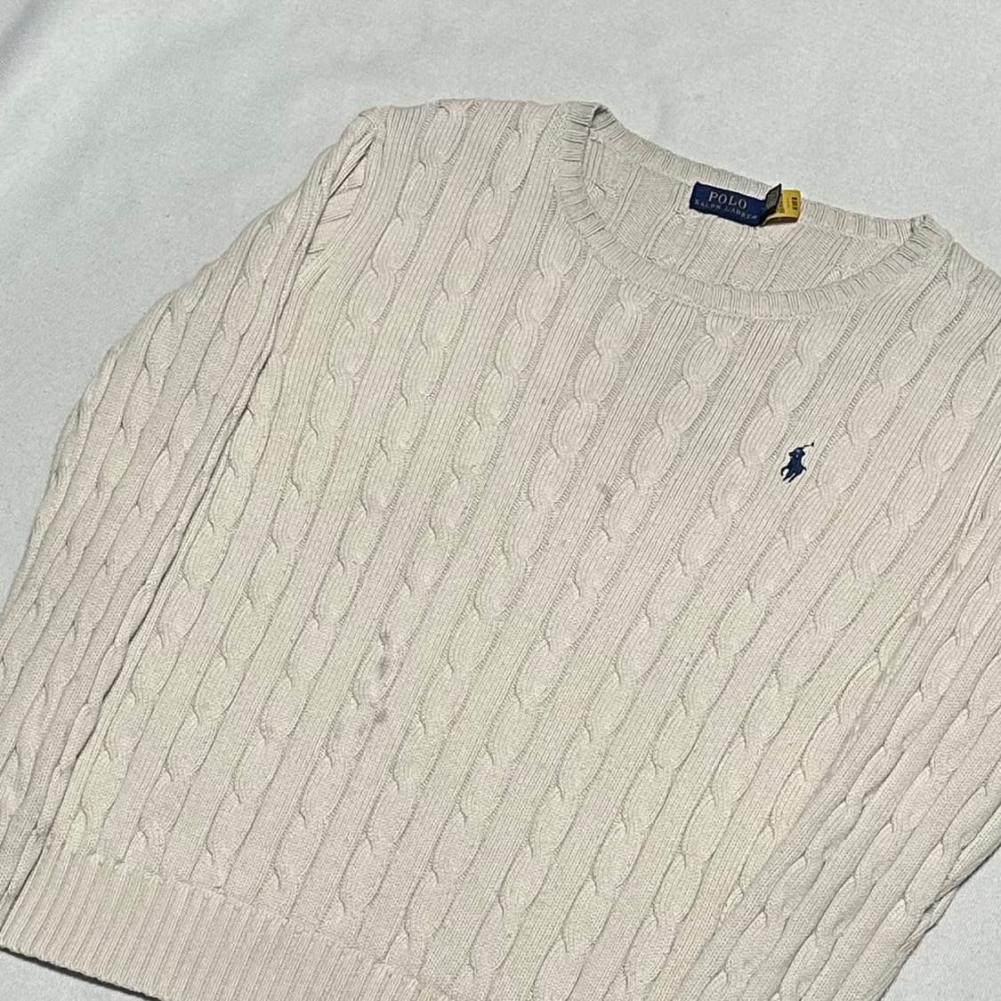 L 폴로랄프로렌 여성용 아이보리 케이블 니트 상품이미지1