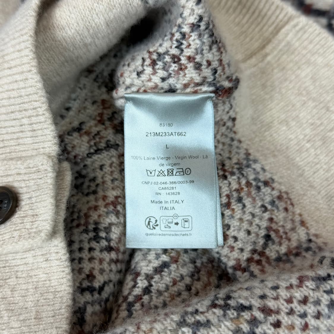 [리오브] 디올 오블리크 자카드 울 가디건 상품이미지5