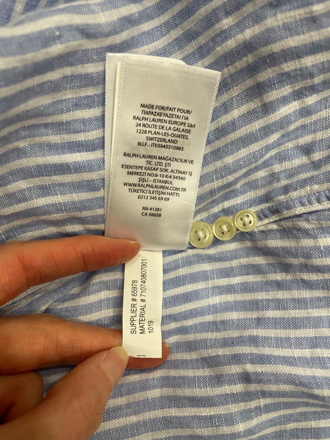 폴로 클래식핏 린넨 스트라이프 셔츠 상품이미지9