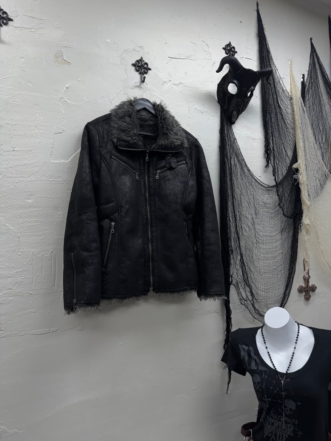 Unknown 00s vkei trimming fur jacket 상품이미지1