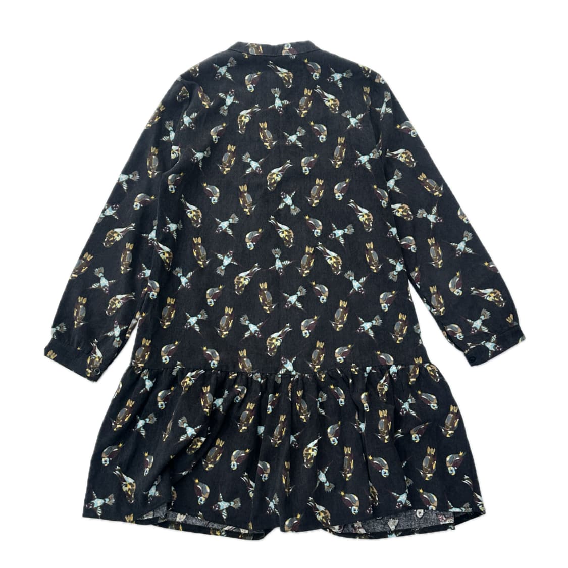 빈티지 골덴 에스닉패턴 프릴 가을 겨울 미디원피스  상품이미지2