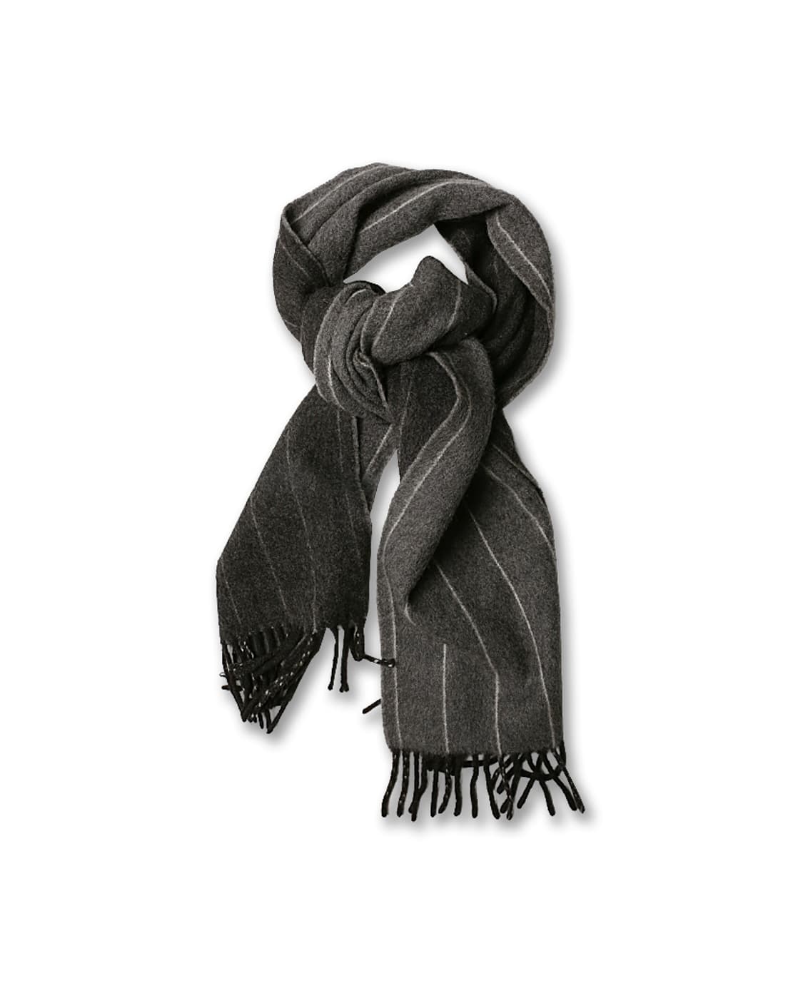 드레익스 [Drake's] 그레이 스트라이프 리버시블 머플러 For 쉽스 상품이미지1