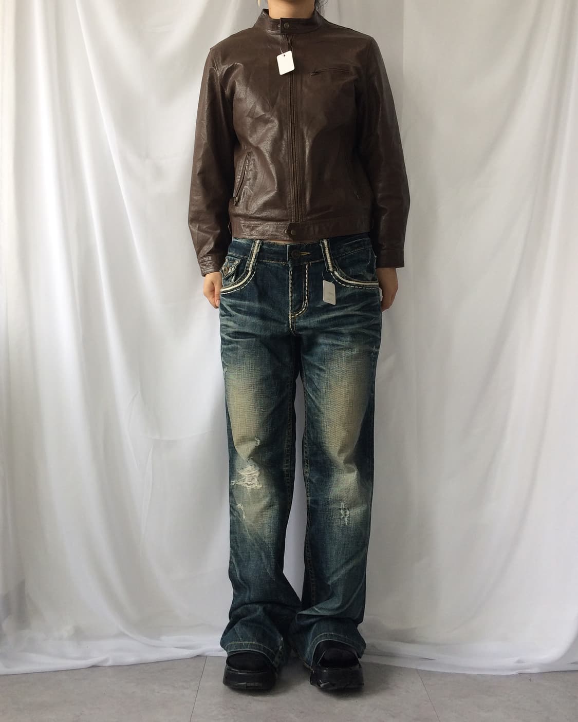 High neck pig leather jacket 상품이미지4
