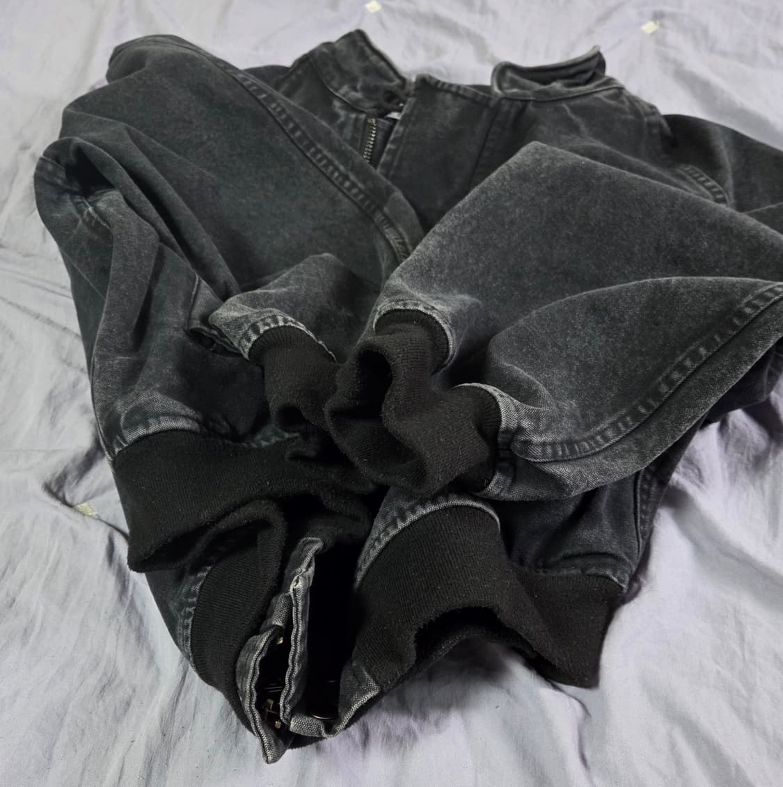 파르티멘토 블루종 자켓 워시드 블랙 M 상품이미지6