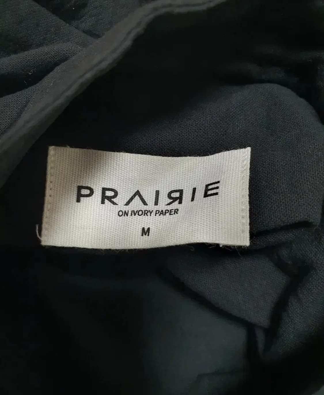 PRAIRIE 프레리 블랙 헨리넥 긴팔 셔츠 M 상품이미지10