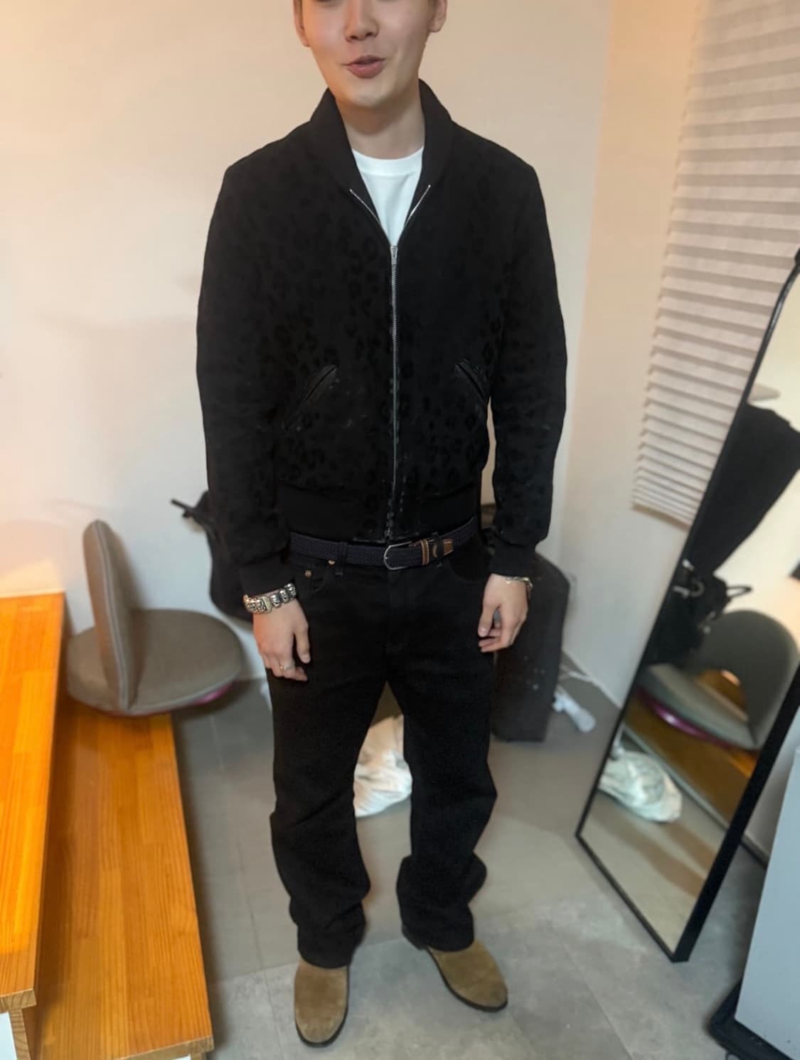 Saint Laurent 생로랑 15fw 블랙 레오파드 테디 자켓 상품이미지3