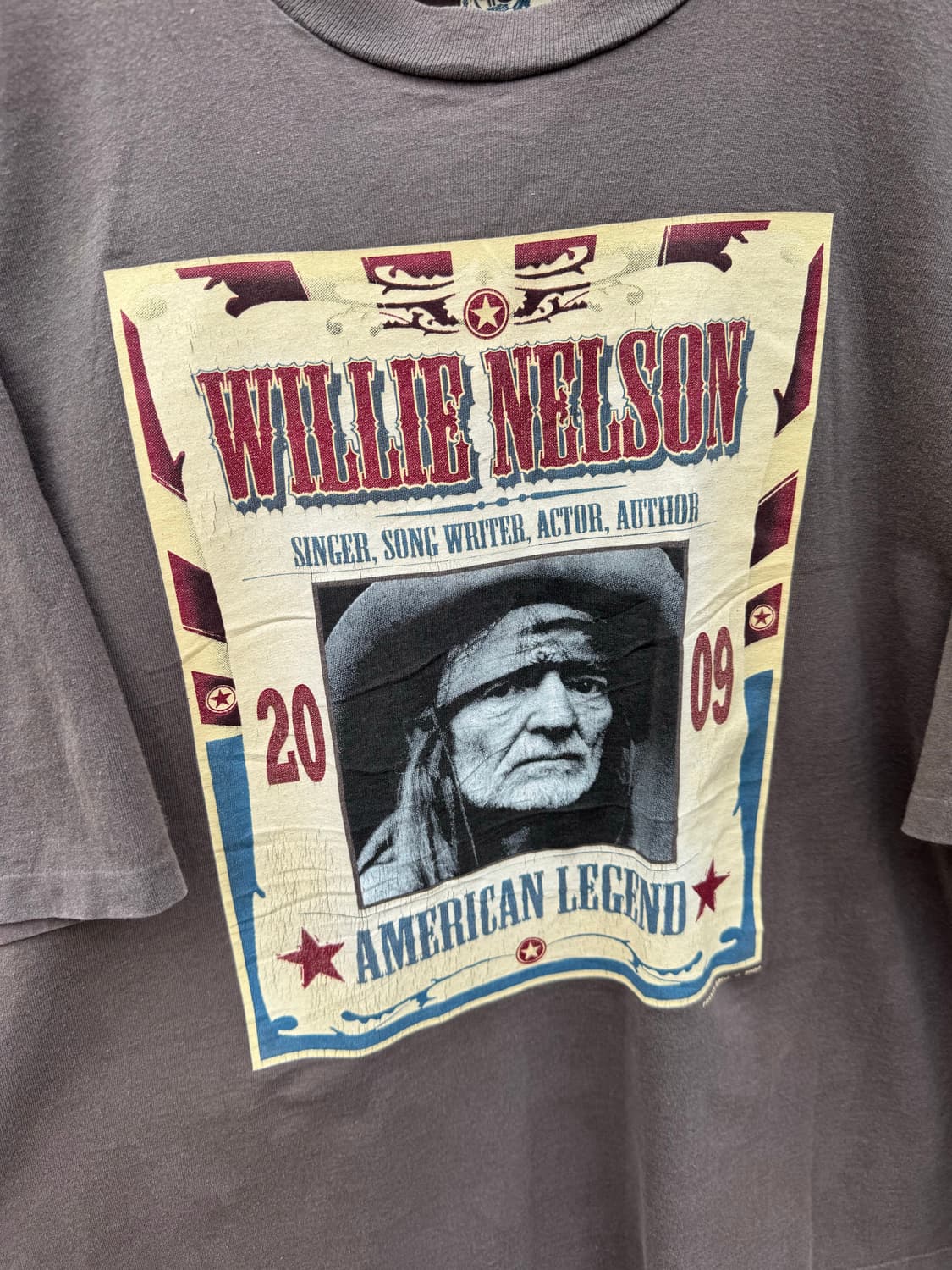 2009 윌리 넬슨 투어 기념 웨스턴 싱글스티치 usa 반팔 티셔츠 상품이미지3