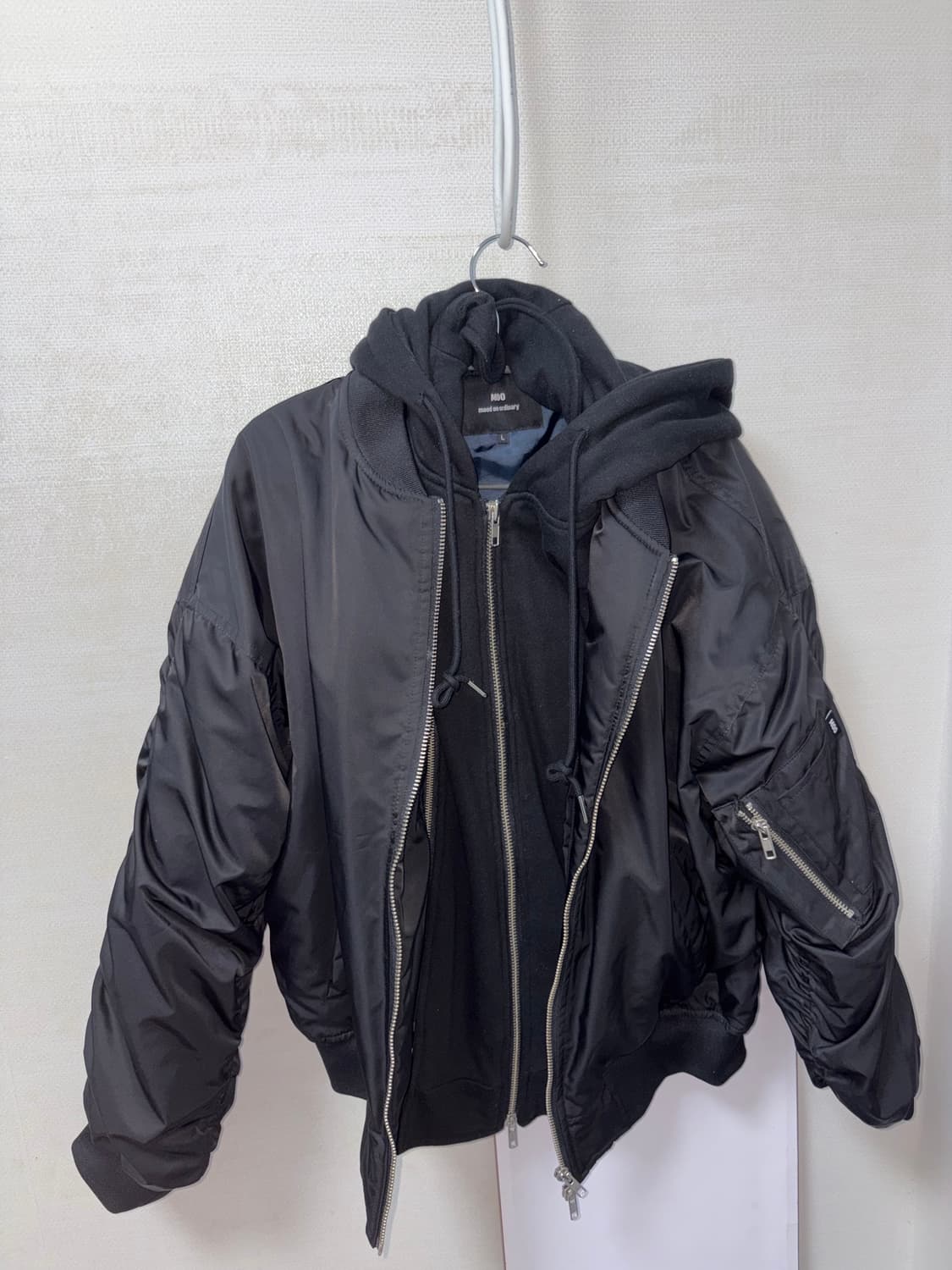 엠오오 오버핏 후드 MA-1 블랙 L 상품이미지1