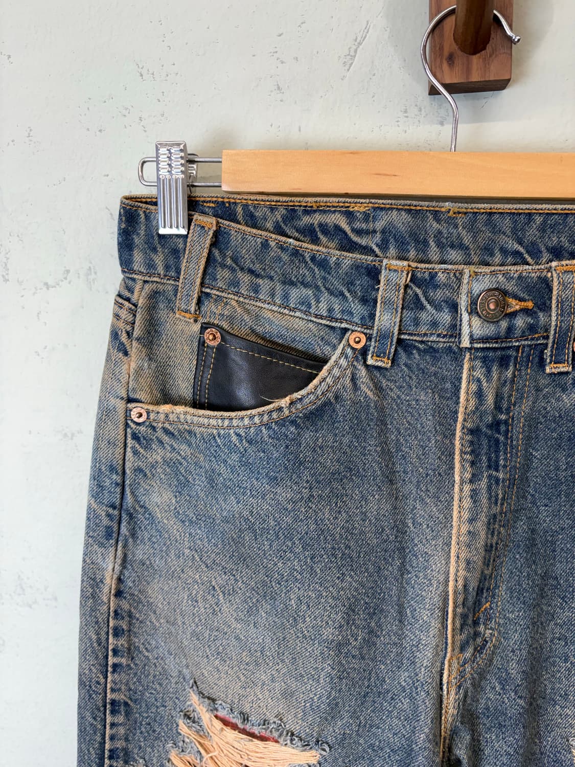 리바이스 90s 빈티지 505 커스텀 디스트레드 데님팬츠 상품이미지7