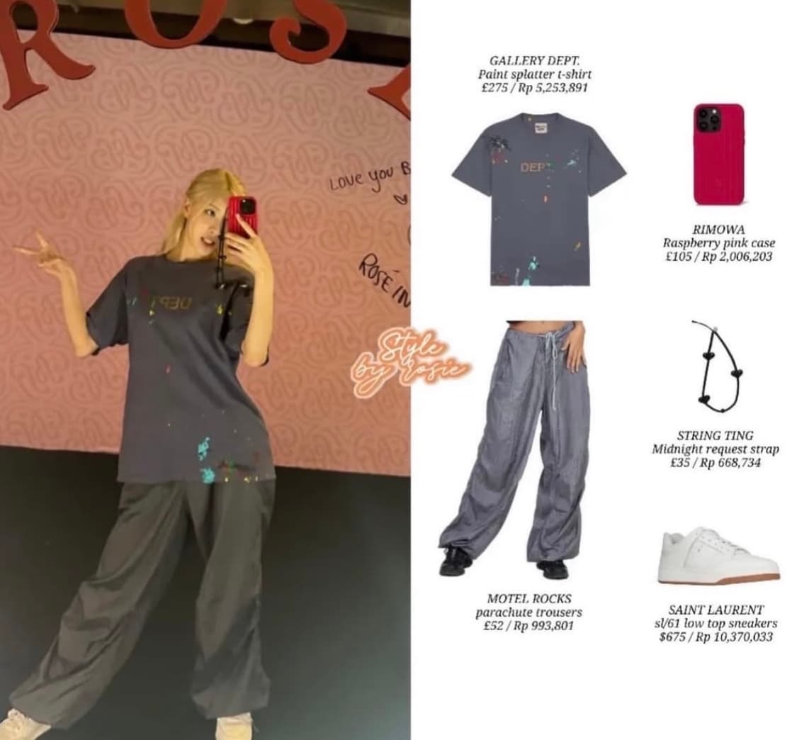 블랙핑크 로제 바지 Motel Rocks Parachute Pants 상품이미지4