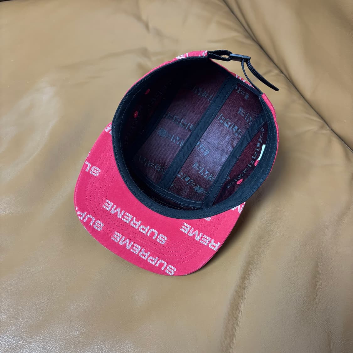 Supreme 슈프림 레드 캠프캡 모자 (Jacquard Red) 상품이미지6