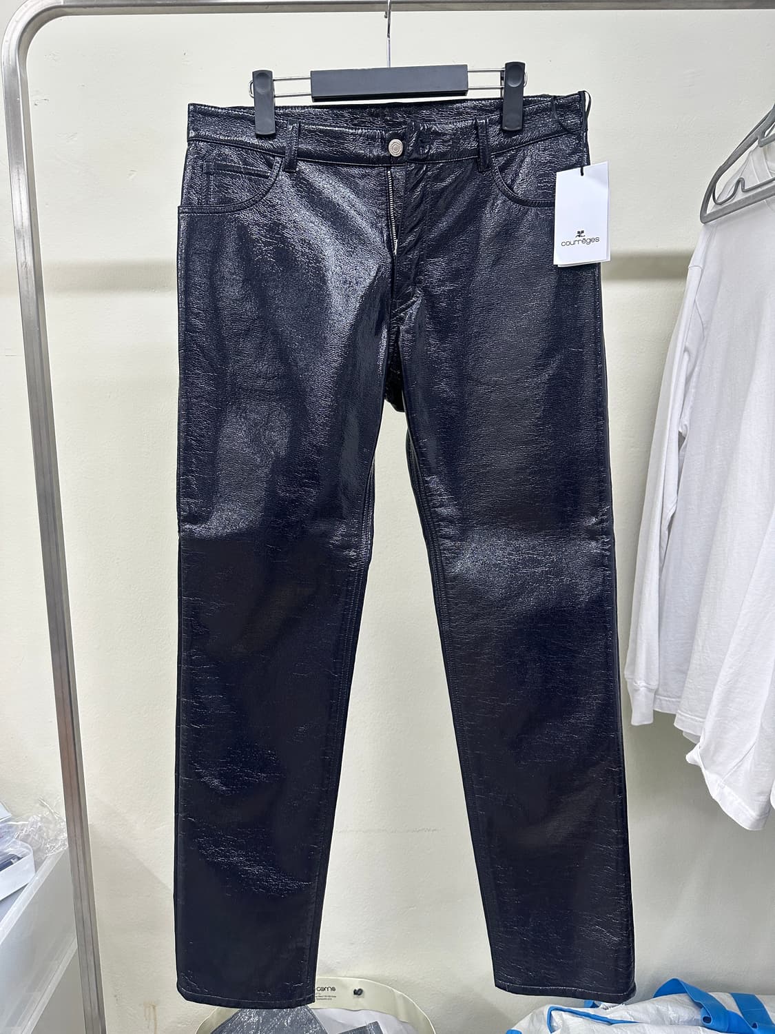 꾸레쥬 에나멜 팬츠 네이비 50 상품이미지1