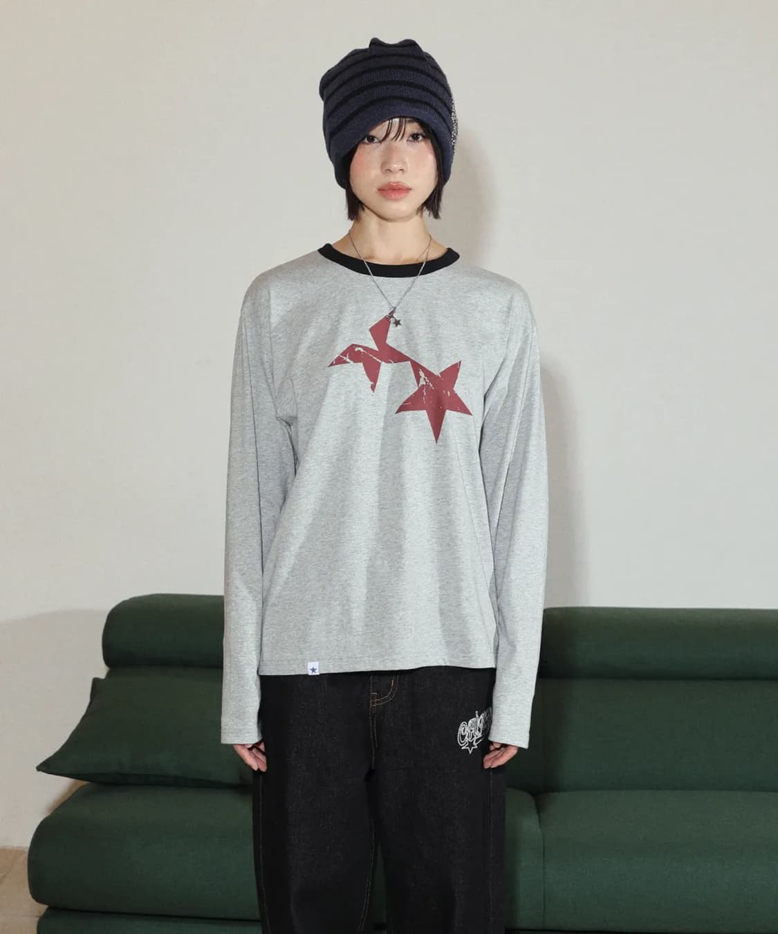 카비시 트윈 스타 링거 롱슬리브 그레이 M  상품이미지1