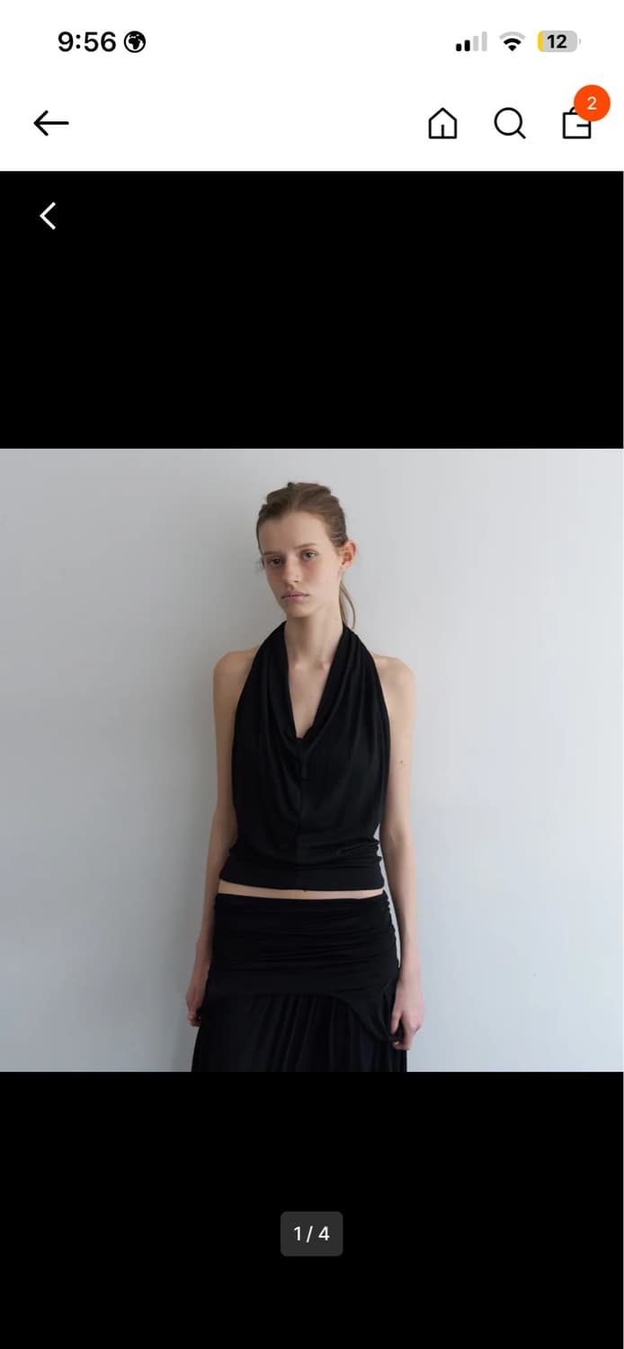 오버듀플레어 드레이프 홀터탑 DRAPED HALTER TOP BLACK 상품이미지1
