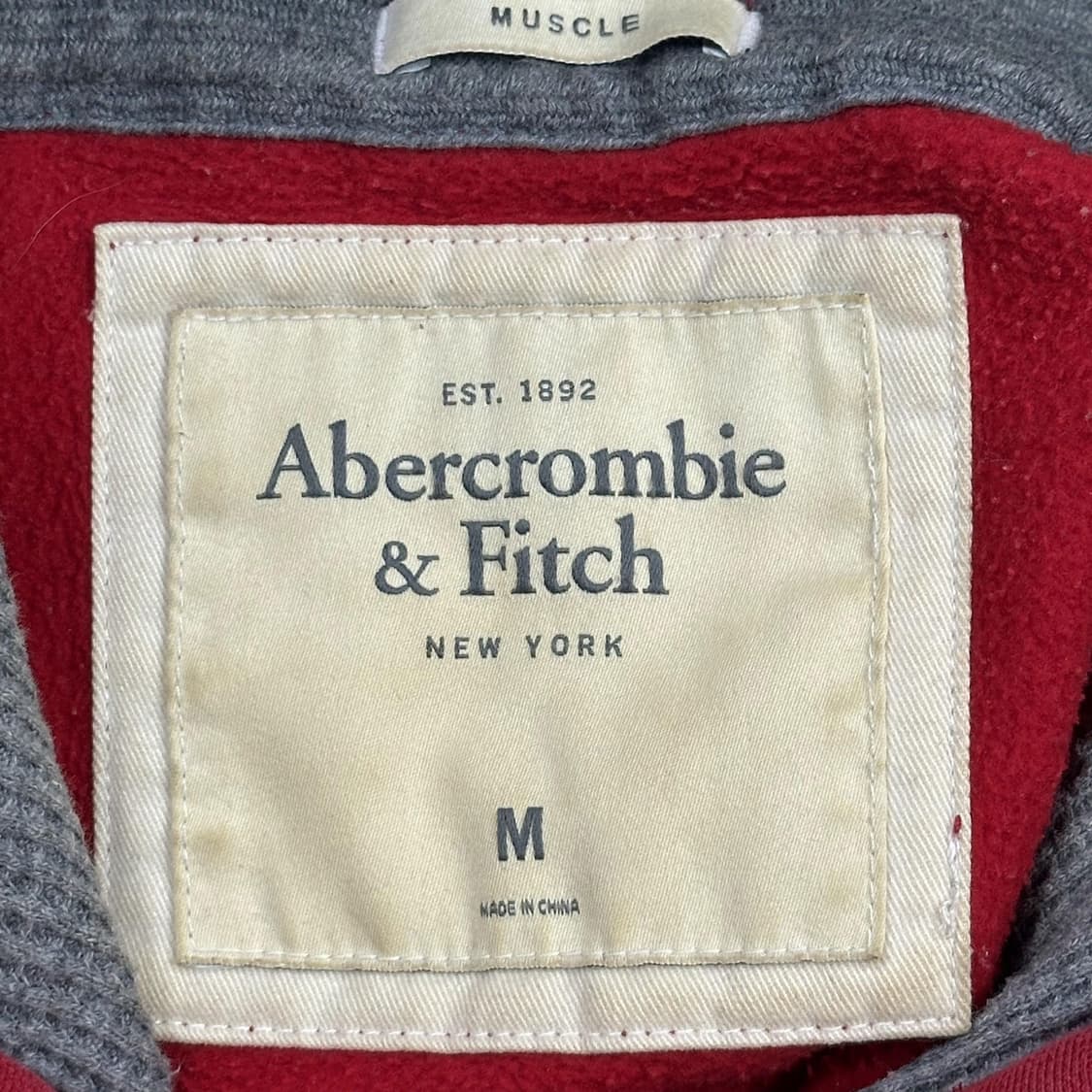 아베크롬비 피치 A&F 레드 후드티 (M) 상품이미지4