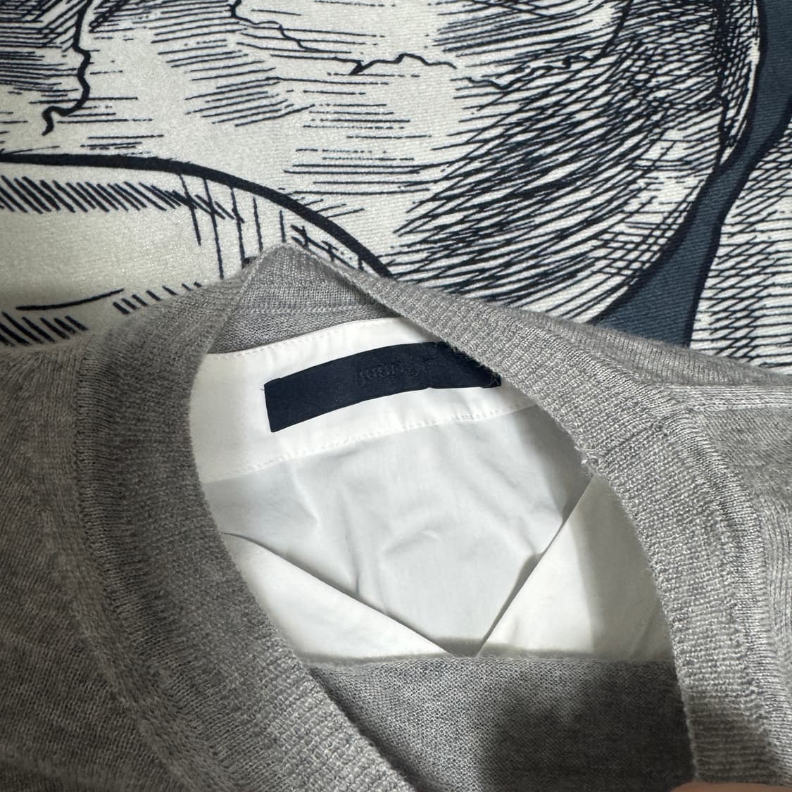 준지 레이어드 스웨터 울 니트 셔츠드레스 프리사이즈  상품이미지5