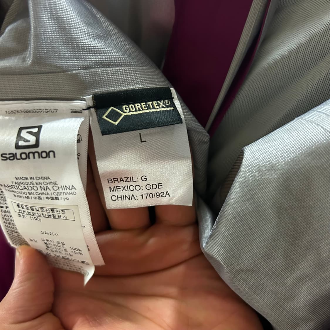살로몬 퍼플 바람막이 L 상품이미지4
