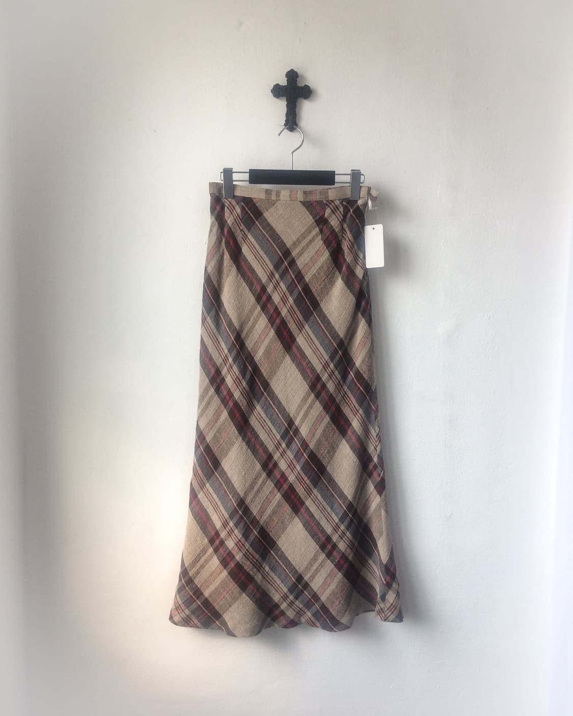 Check pattern long skirt 상품이미지1
