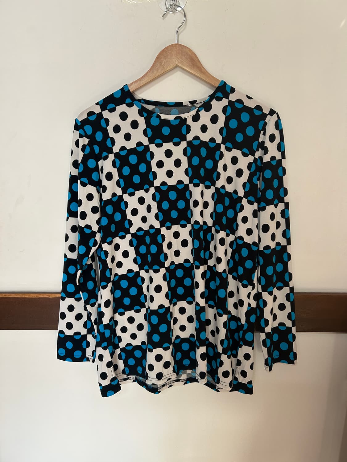 땡땡이 패치워크 티셔츠 상품이미지1