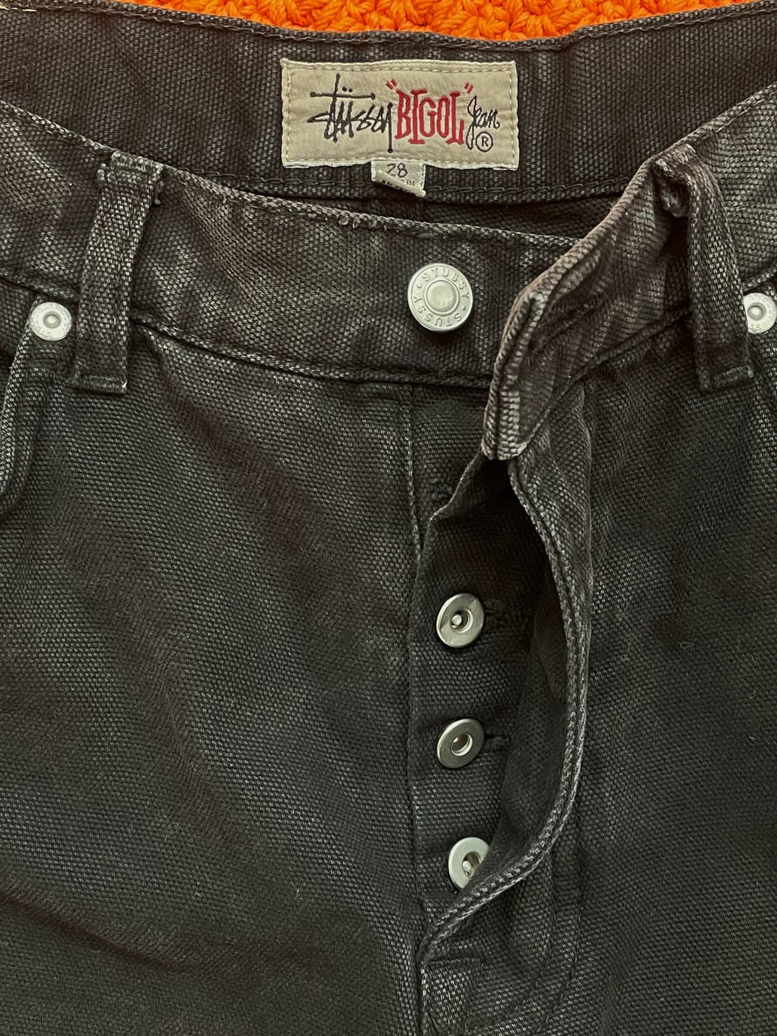 스투시 캔버스 워시드 빅 올 진 블랙 상품이미지3