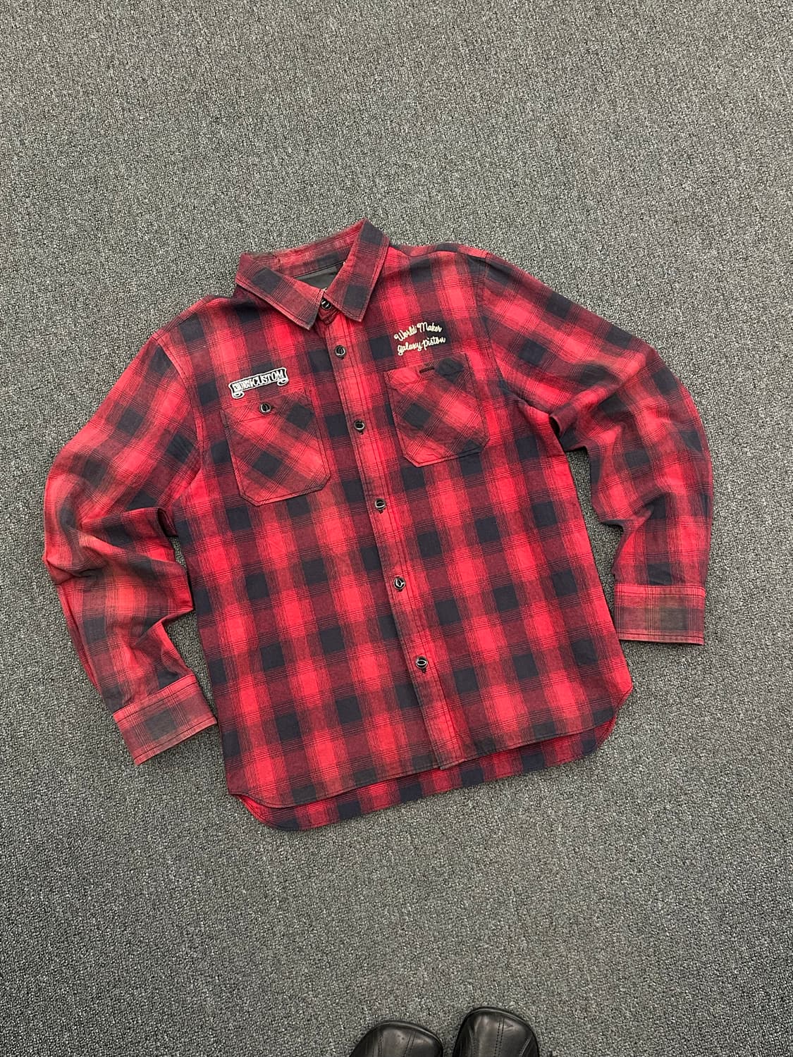 4)Rise Ward 빈티지 버건디 플란넬 셔츠 상품이미지4