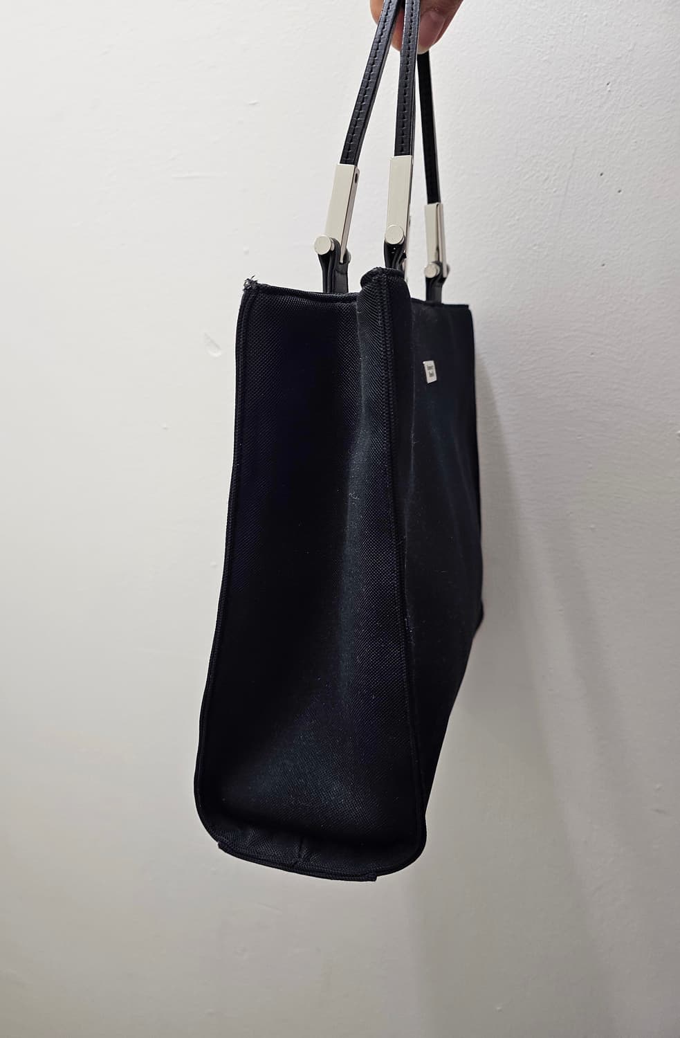 Strawberry Republic 블랙 스퀘어 패브릭 토트백 상품이미지5