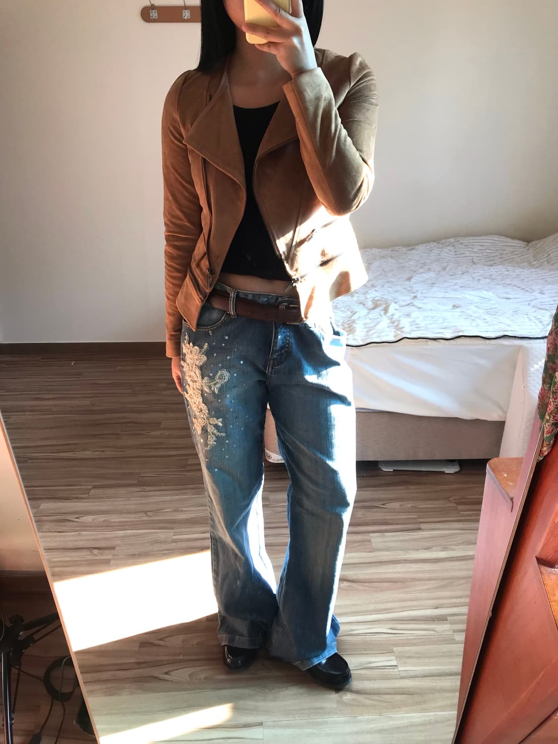 스웨이드 크롭 자켓 상품이미지4