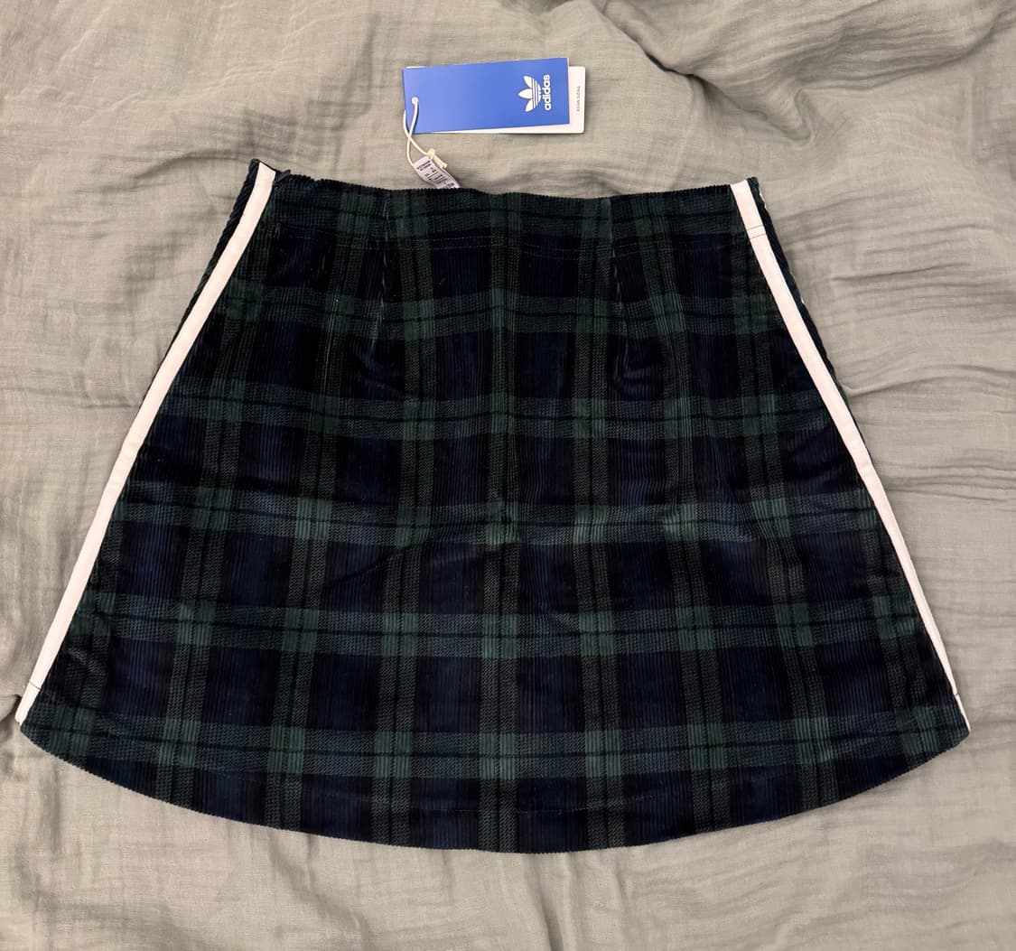 코듀로이 타탄 스커트 - 그린:네이비 / IX1038 상품이미지3