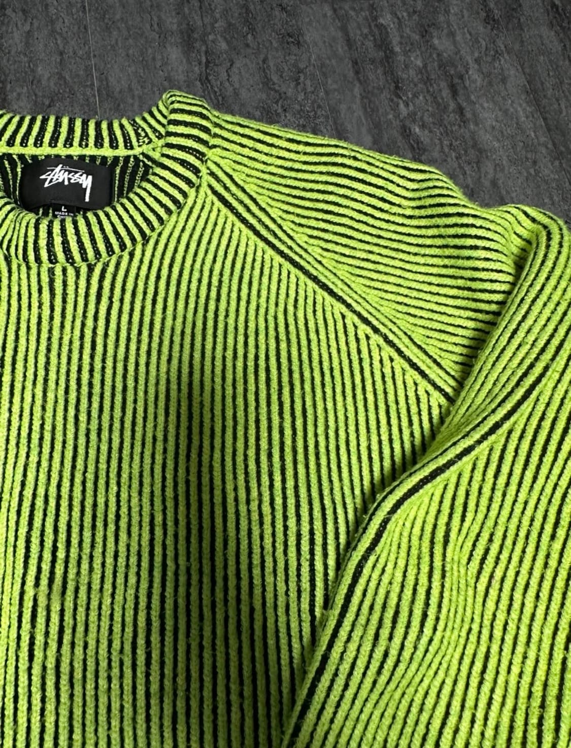 스투시 콘트라스트 립 남성스웨터 L(새제품) 상품이미지3