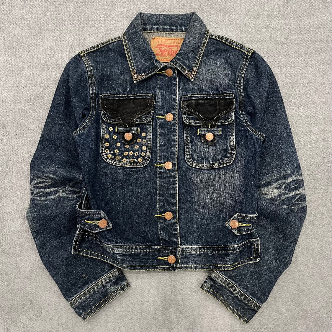 M 빈티지 워싱 디테일 데님 자켓 상품이미지1