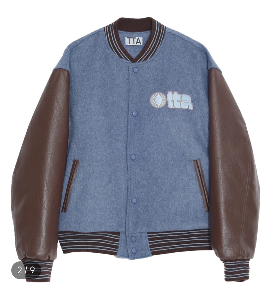 새상품급 토우토우 아카이브 바시티자켓 블루&월넛 상품이미지1