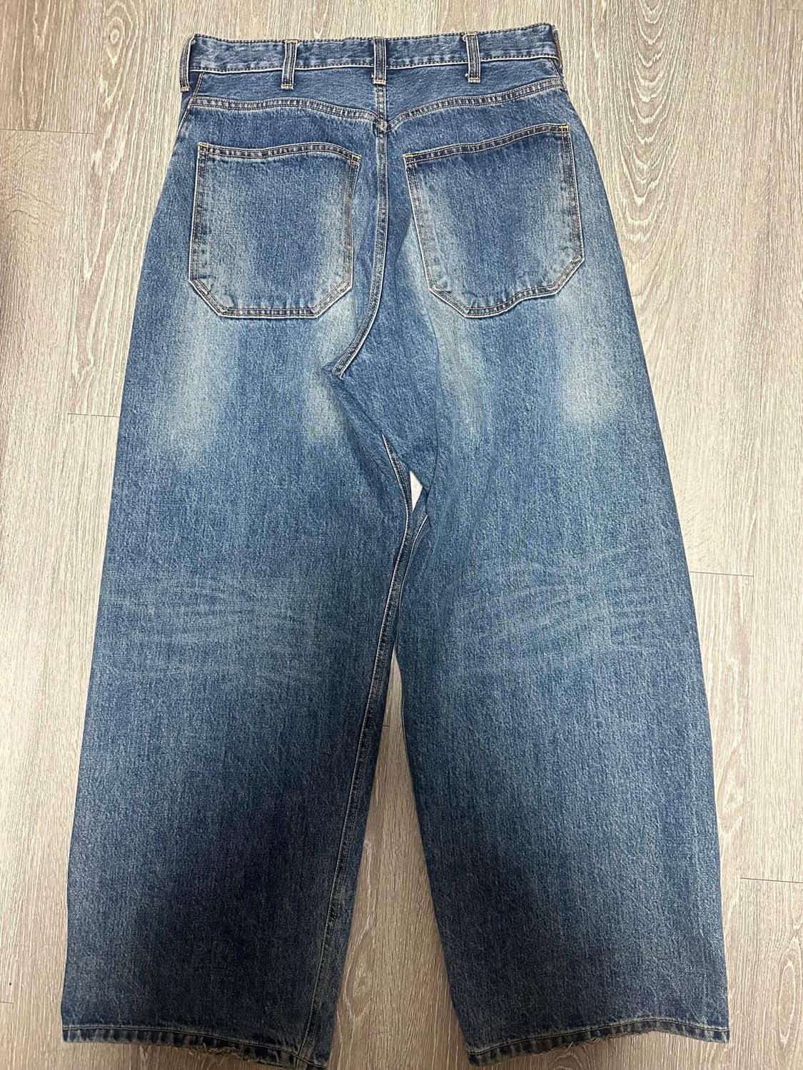 해칭룸 와이드 커브진 워시드블루 상품이미지2