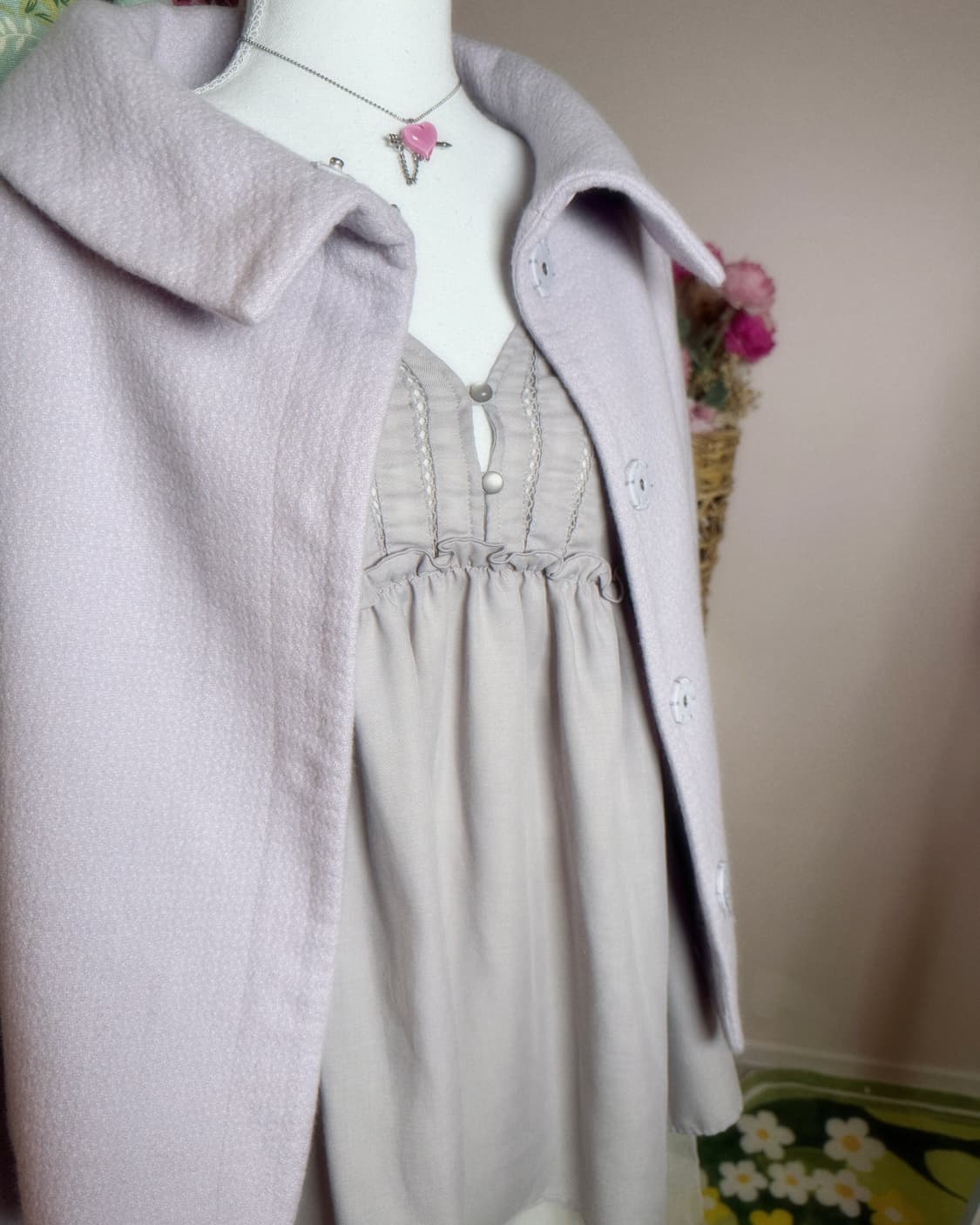 Blouse💜모리세스 라벤더 그레이 탑 상품이미지2