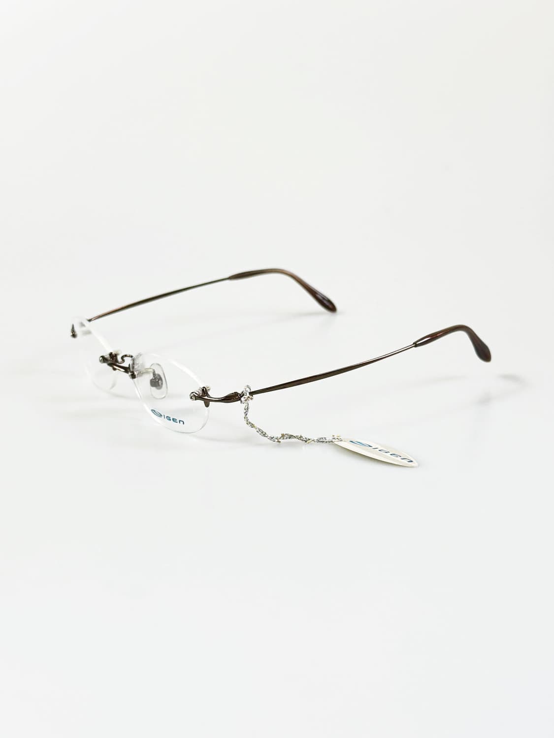 IGEN 무테 오벌 다크브라운 메탈 프레임 빈티지 안경 상품이미지3